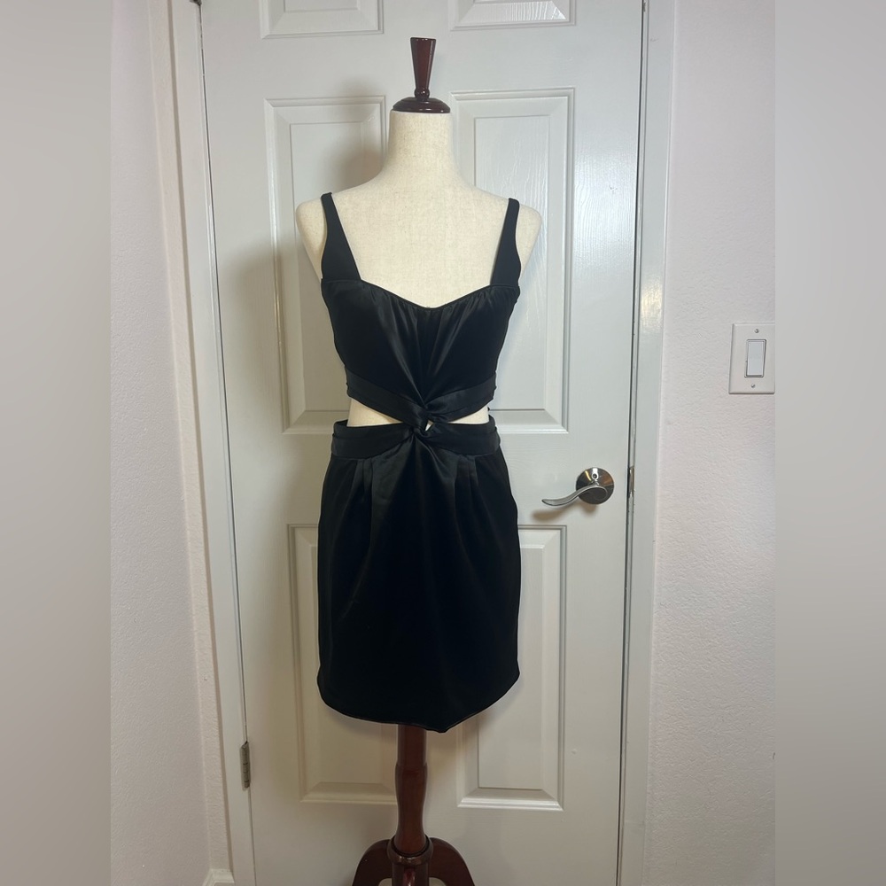LaRok Black Angela dress Cut Out Sides Mini Dress Size Small